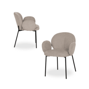 Pack de 2 Sillas Beige Elias con Patas Metálicas - Elegancia y Confort para tu Hogar o Oficina