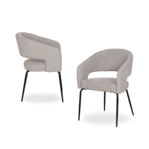 Pack de 2 Sillas Ivenel Taupe con Tejido Elegante y Patas de Hierro - Comodidad y Estilo para tu Hogar