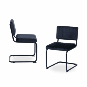 Pack de 2 Sillas Sutton Azul de Tejido y Metal - Diseño Contemporáneo y Cómodo, Ideal para Comedor y Oficina, Capacidad 120 kg, Sin Montaje