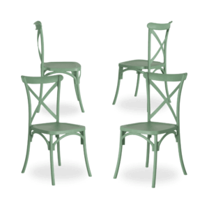 Pack de 4 Sillas Claire de Polipropileno Verde Menta - Diseño Clásico y Apilable, Comodidad y Estilo para Tu Hogar
