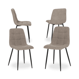 Pack de 4 Sillas Taupe Magnus para Contract con Patas de Metal - Diseño Moderno y Confortable para Restaurantes y Oficinas