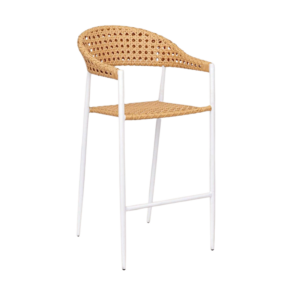 Taburete de Diseño Niva | Aluminio Lacado Color Blanco