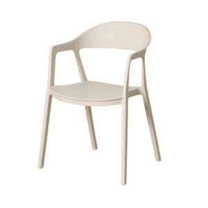Silla de Jardín Ergonómica Apilable | Color Crema