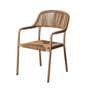 Silla de Exterior Reforzada | Aluminio y Ratán Sintético PE