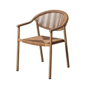 Silla de Comedor de Jardín | Aluminio y Ratán Sintético Premium