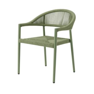 Silla Apilable Estilo Bistro | Aluminio y Ratán PE - Negro