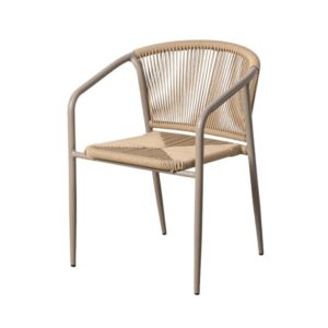 Silla de Terraza Mediana | Aluminio y Ratán Sintético - Apilable